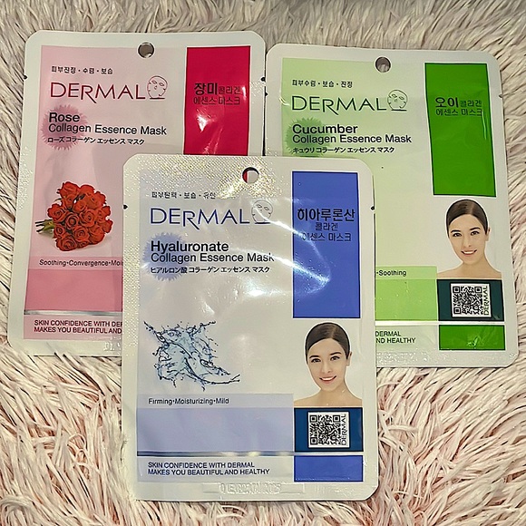 • Dermal collagen face masks • 💕🫶set of 3 - Picture 1 of 2